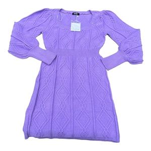 NWT Retro Boho Purple Wroy Sweater Dress